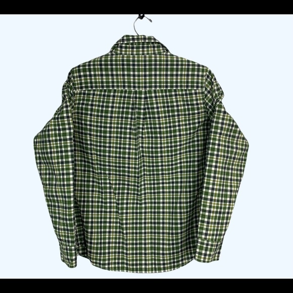 🌹3/25🌹Lands’Ed plaid green shirt size 14-16 - Picture 3 of 12
